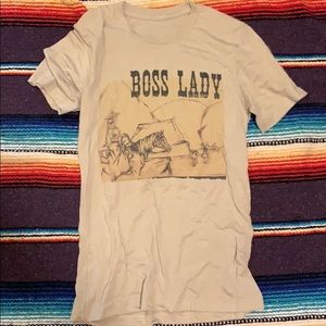 Coyote cowgirl boss lady graphic tee